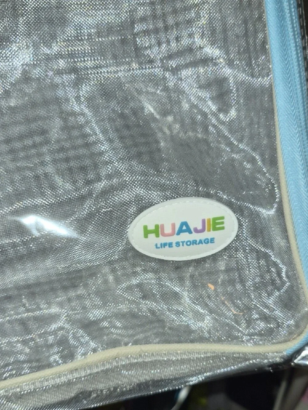 Clear Front Travel Pouch in Green and Blue Nwt